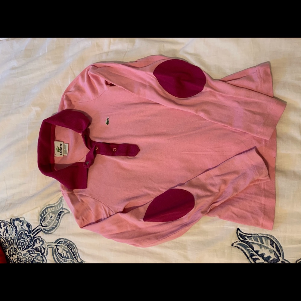 Lacoste long sleeve comfy top. Pink